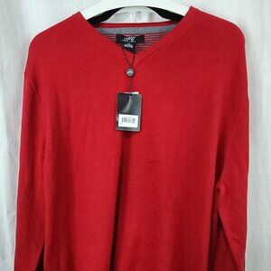 Foxcroft Men's V-Neck Sweater in Bold Red